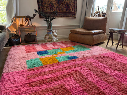 Marokkaans tapijt in roze en fuchsia – 302 × 204 cm