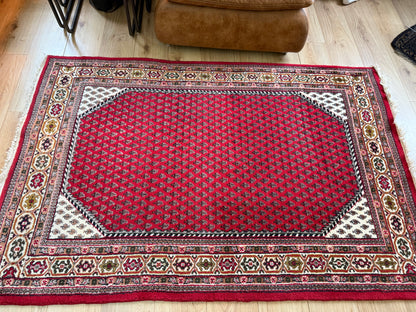 Vintage handgeknoopt vloerkleed – klassiek boteh design – ca. 192 × 125 cm