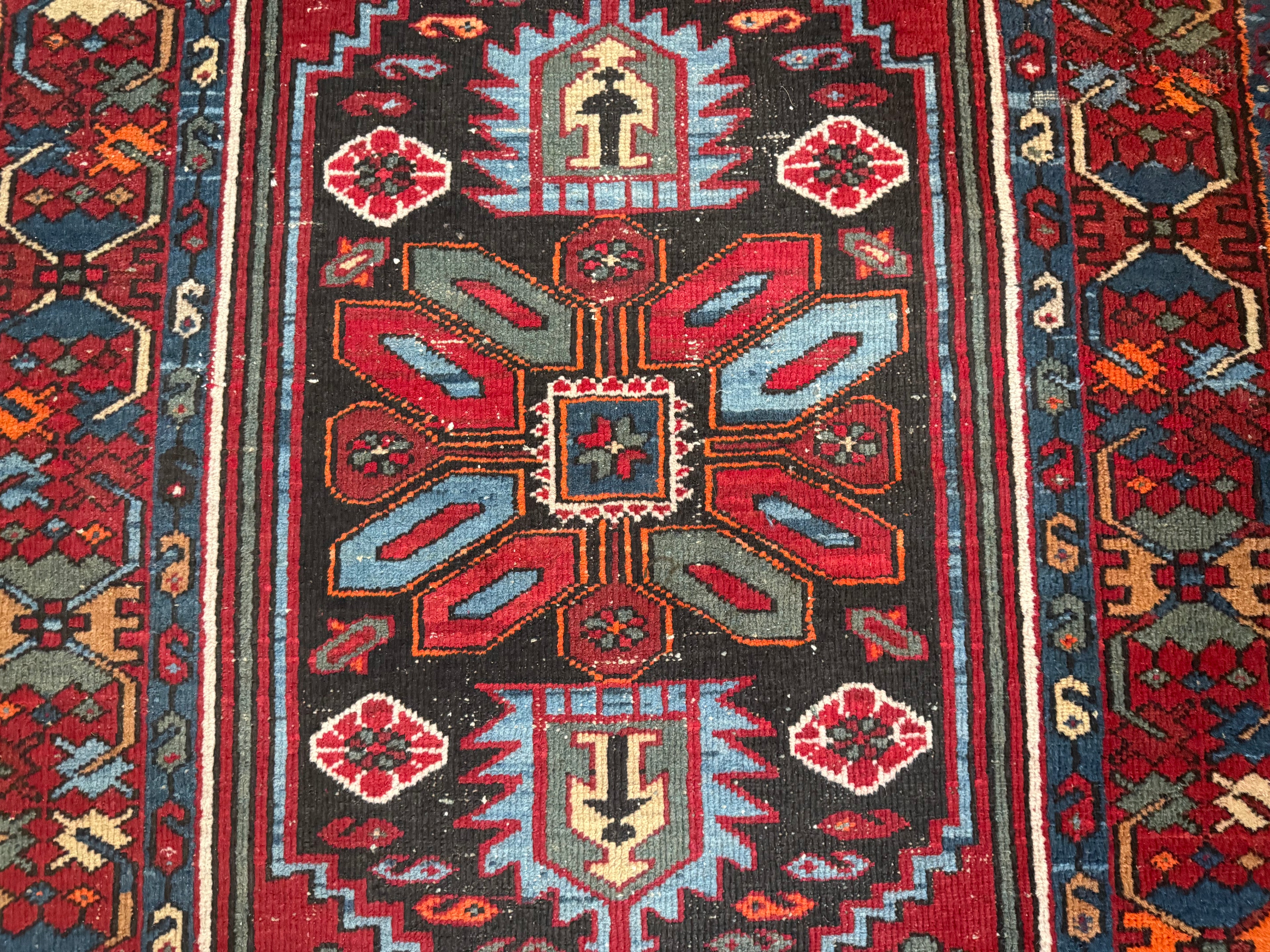 Handgeknoopt vintage oosters tapijt – Heriz stijl – ca. 200 × 118 cm