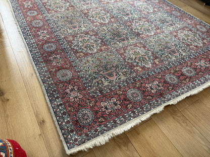 Hand-knotted Kashmir carpet – Garden design – 283 × 185 cm