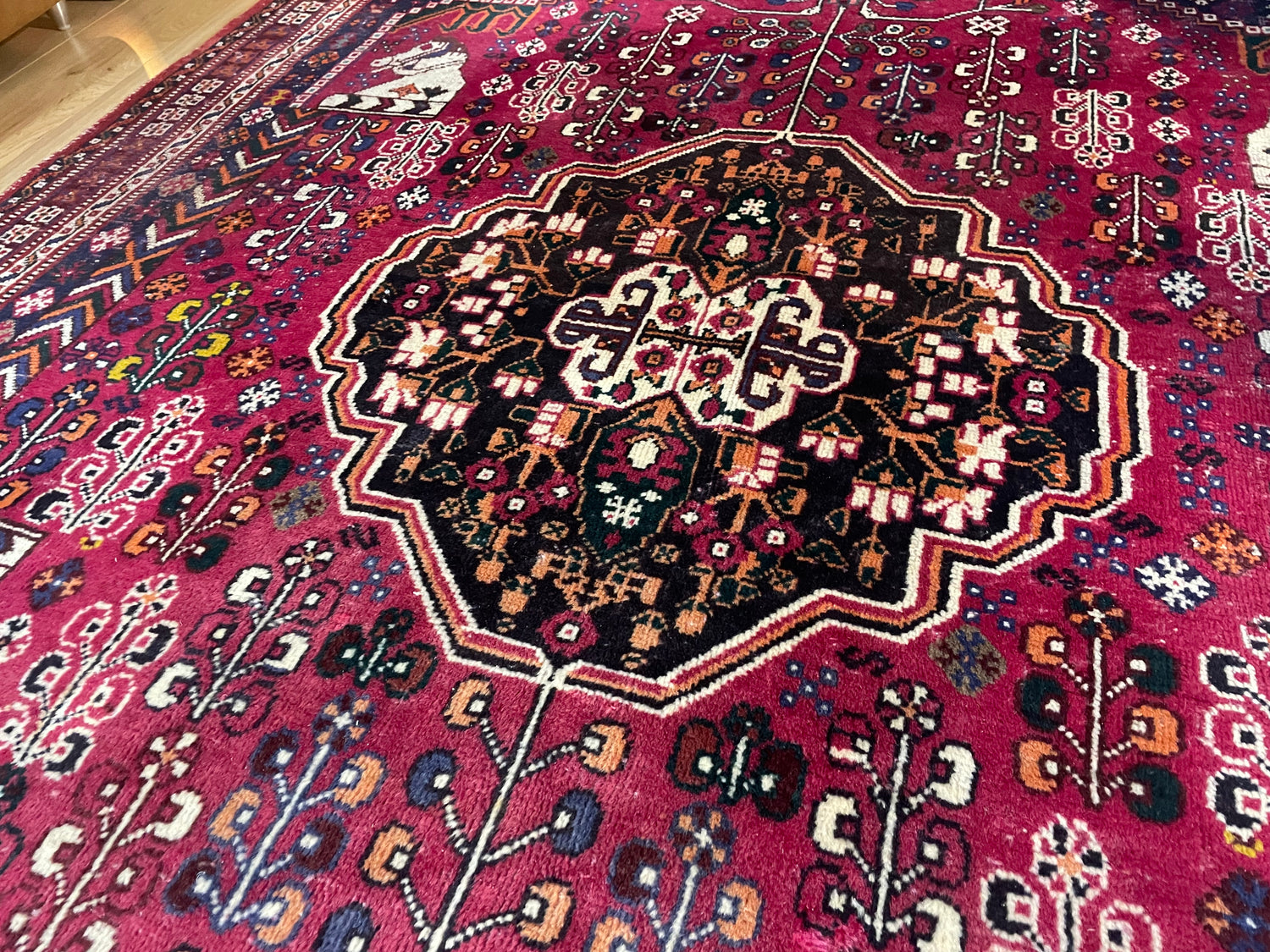 Handgeknoopt Vintage Oosters tapijt – ca. 248 × 182 cm