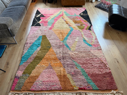 Marokkaans vintage Berber tapijt met zachte pasteltinten – 288 × 170 cm