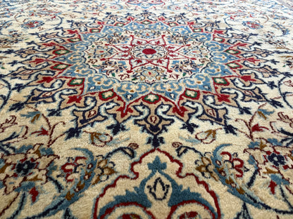 Handgeknoopt vintage Nain stijl tapijt – ca. 355 × 248 cm
