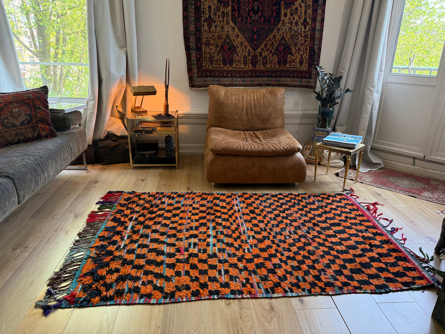 Vintage Boucherouite Rug – 211 × 120 cm