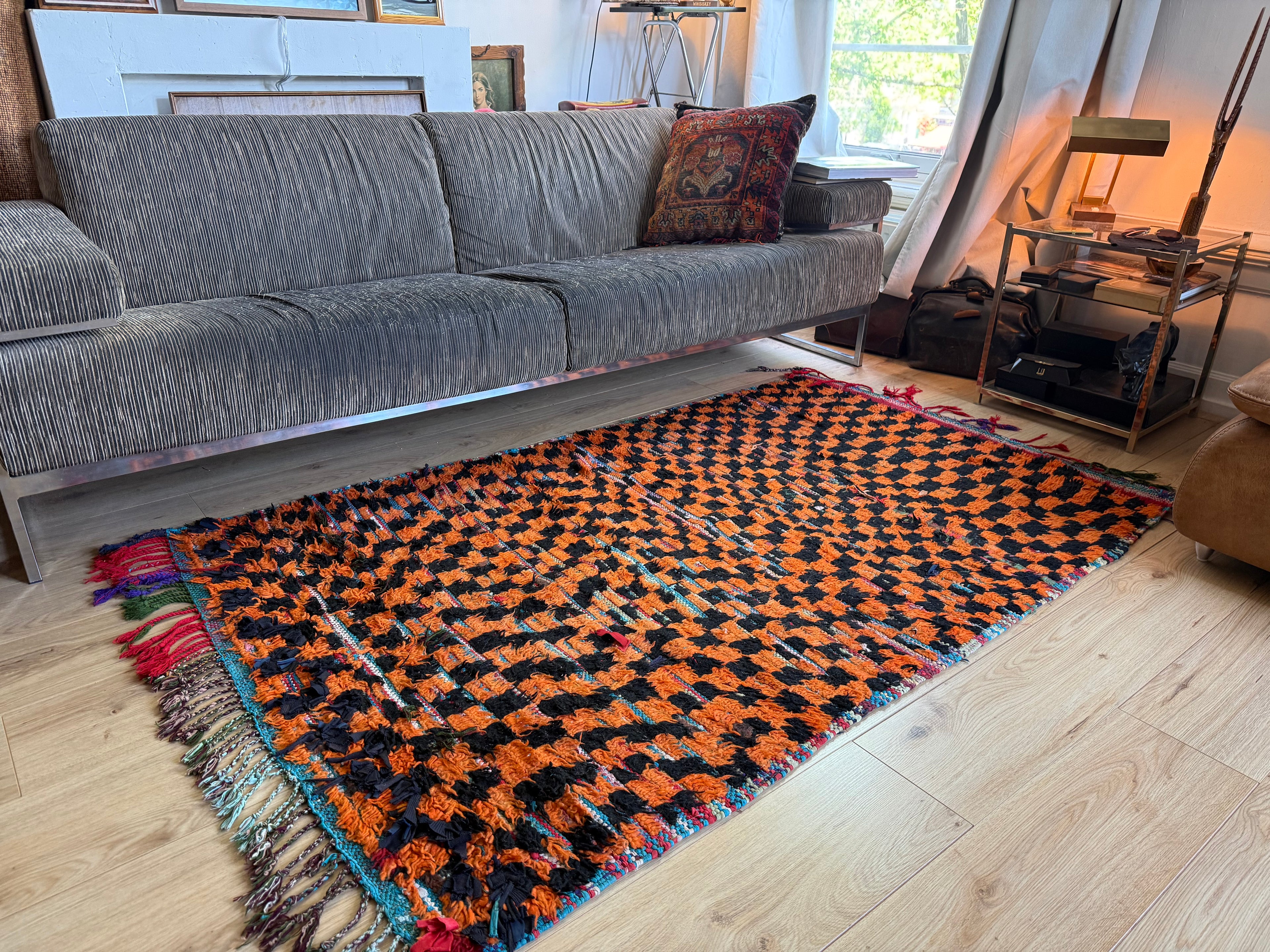 Vintage Boucherouite Rug – 211 × 120 cm