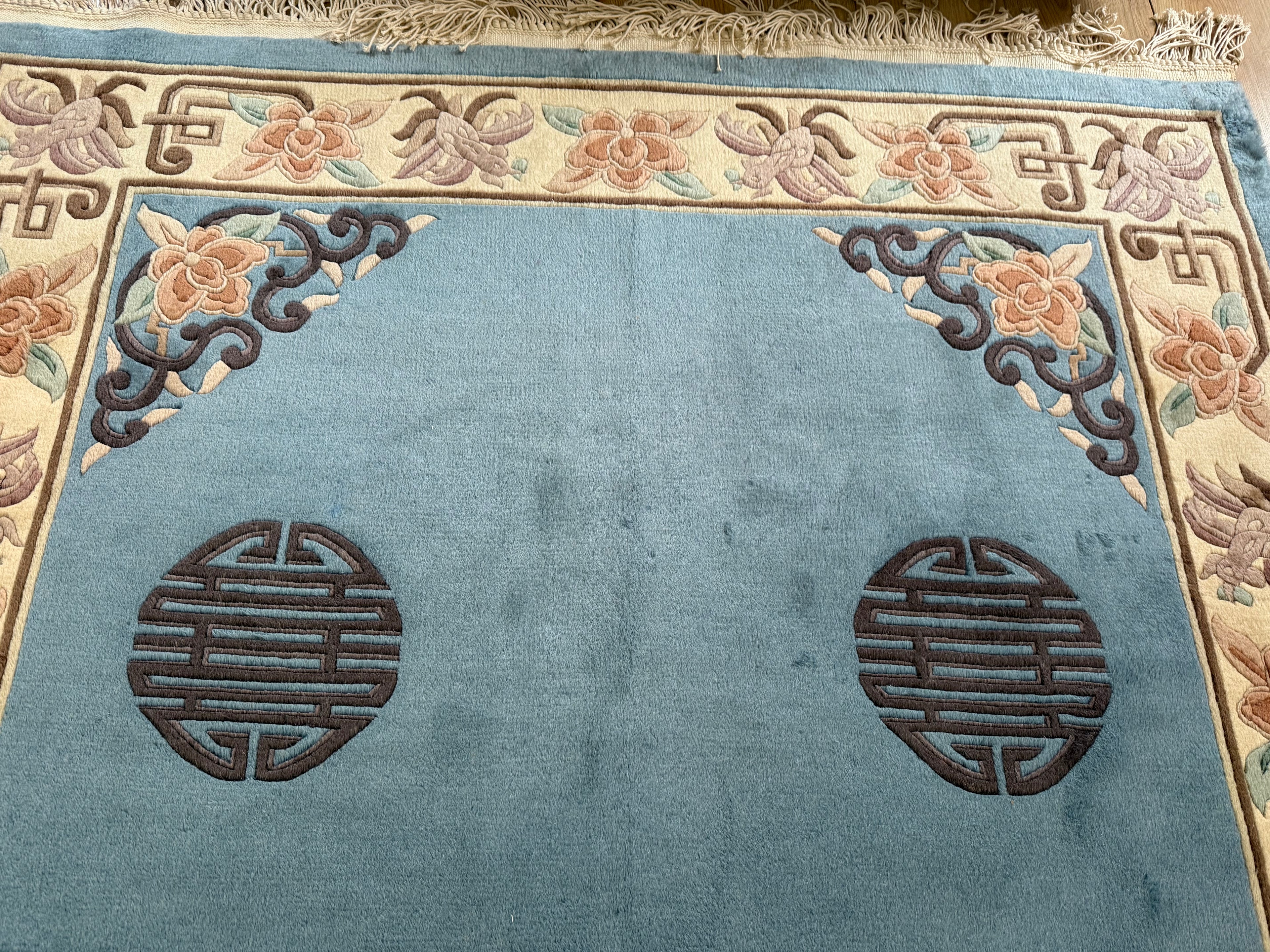 vintage Chinees Deco-tapijt – ca. 155 × 248 cm