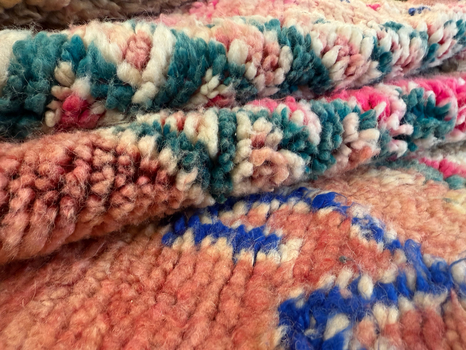 Handgeknoopt vintage Marokkaans tapijt – ca. 370 × 204 cm