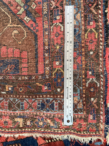 Antiek Handgeknoopt vintage tapijt Dorpstapijt (Nahavand stijl) – ca. 158 × 180 cm