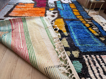Vintage Abstract Moroccan Rug – Sculptural Wool Statement Piece (354 × 268 cm)