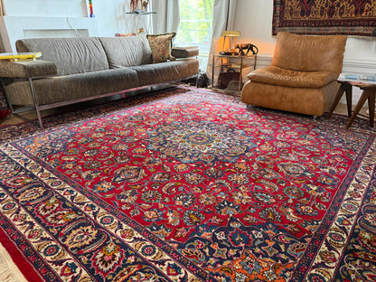 Großer Vintage-Perser-Medaillonteppich – 300 × 290 cm