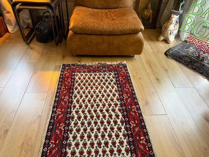 Vintage handgeknoopte loper – 275 × 75 cm – boteh-patroon