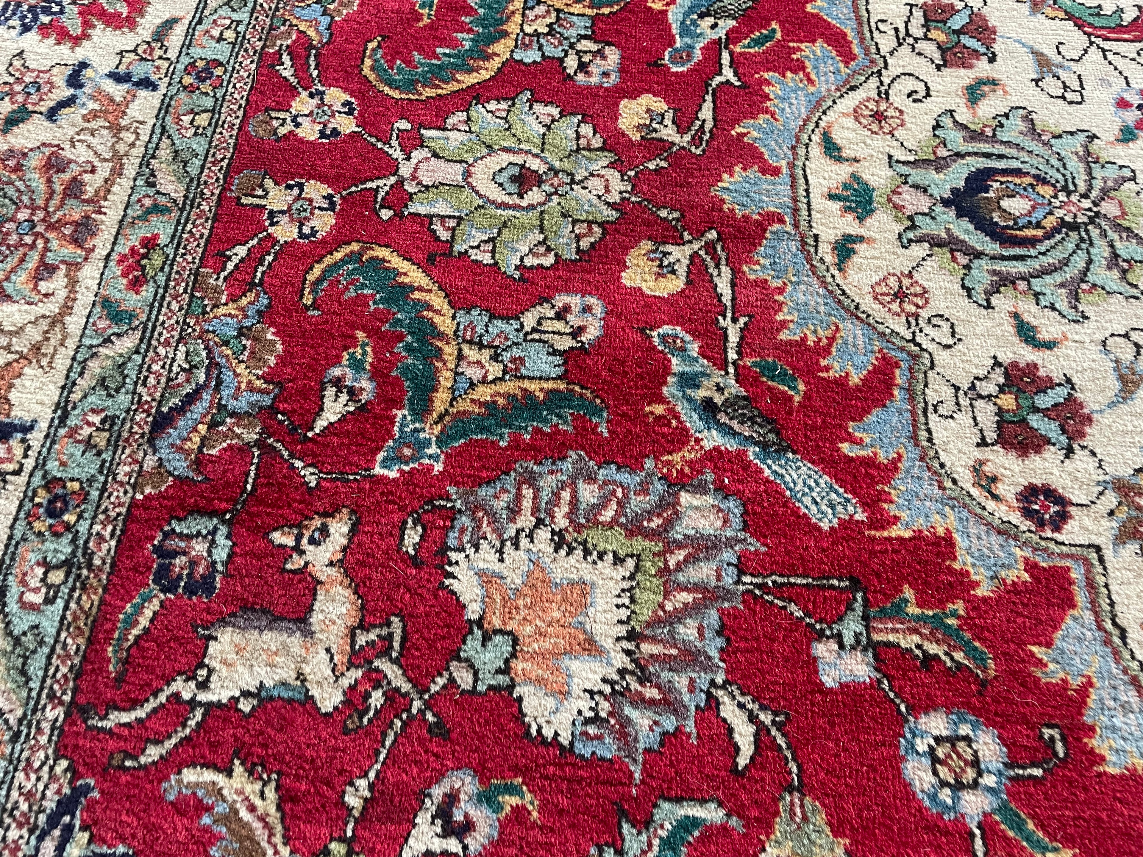 Groot Oosters Tabriz stijl tapijt 350 x 220 handgeknoopt vintage