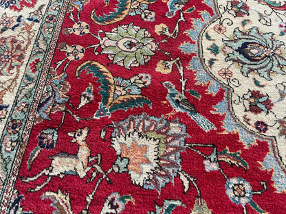 Groot Oosters Tabriz stijl tapijt 350 x 220 handgeknoopt vintage