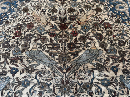 Early 20th-century figurative carpet – Qom tradition – 188 × 132 cm