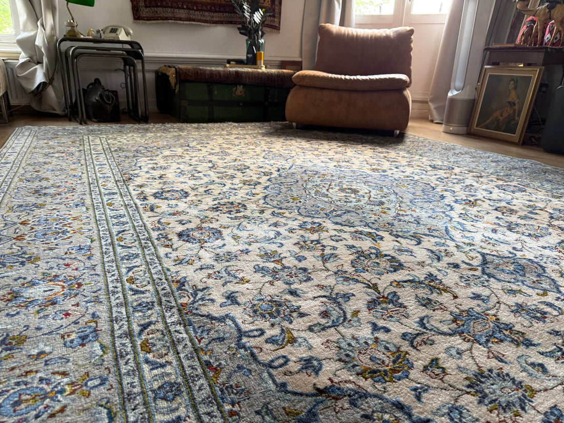 Handgeknoopt vintage tapijt – Licht &amp; elegant – ca. 365 × 245 cm
