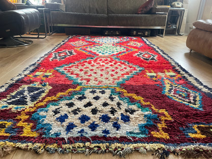Handgeknoopt vintage Boujad tapijt – Marokkaans – ca. 282 × 145 cm