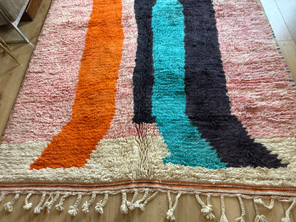 Tapete Vintage de Design Pós-Moderno – Feito à Mão no Marrocos – 320 × 201 cm