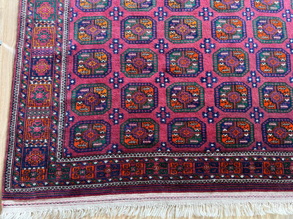 GEREINIGD Handgeknoopt Pakistaans Bochara tapijt 285×183 cm