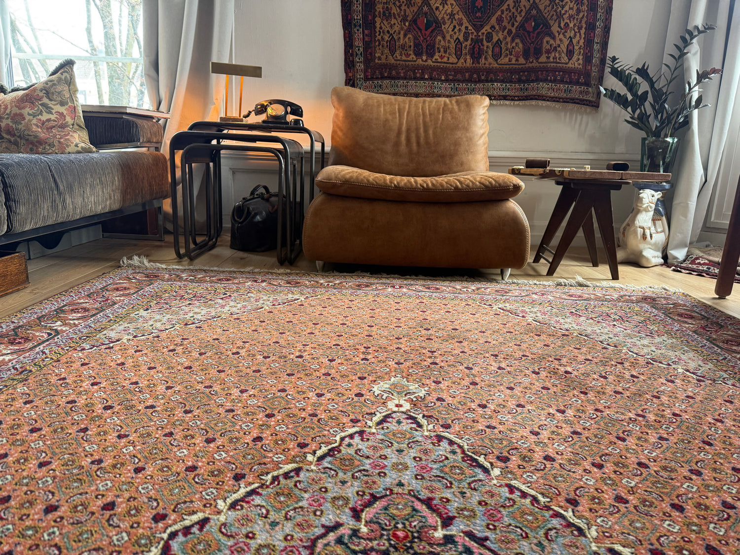 Tapete vintage nó à mão – estilo Bidjar – 310 × 200 cm – padrão Mahi