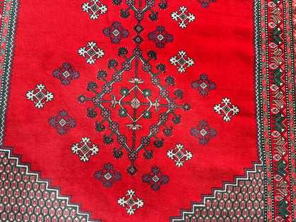 Handgeknoopte oosters vintage tapijt met florale medaillonstructuur – ca. 291 × 202 cm