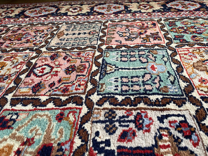 Handgeknoopt vintage Oosters tapijt – ca. 220 × 151 cm