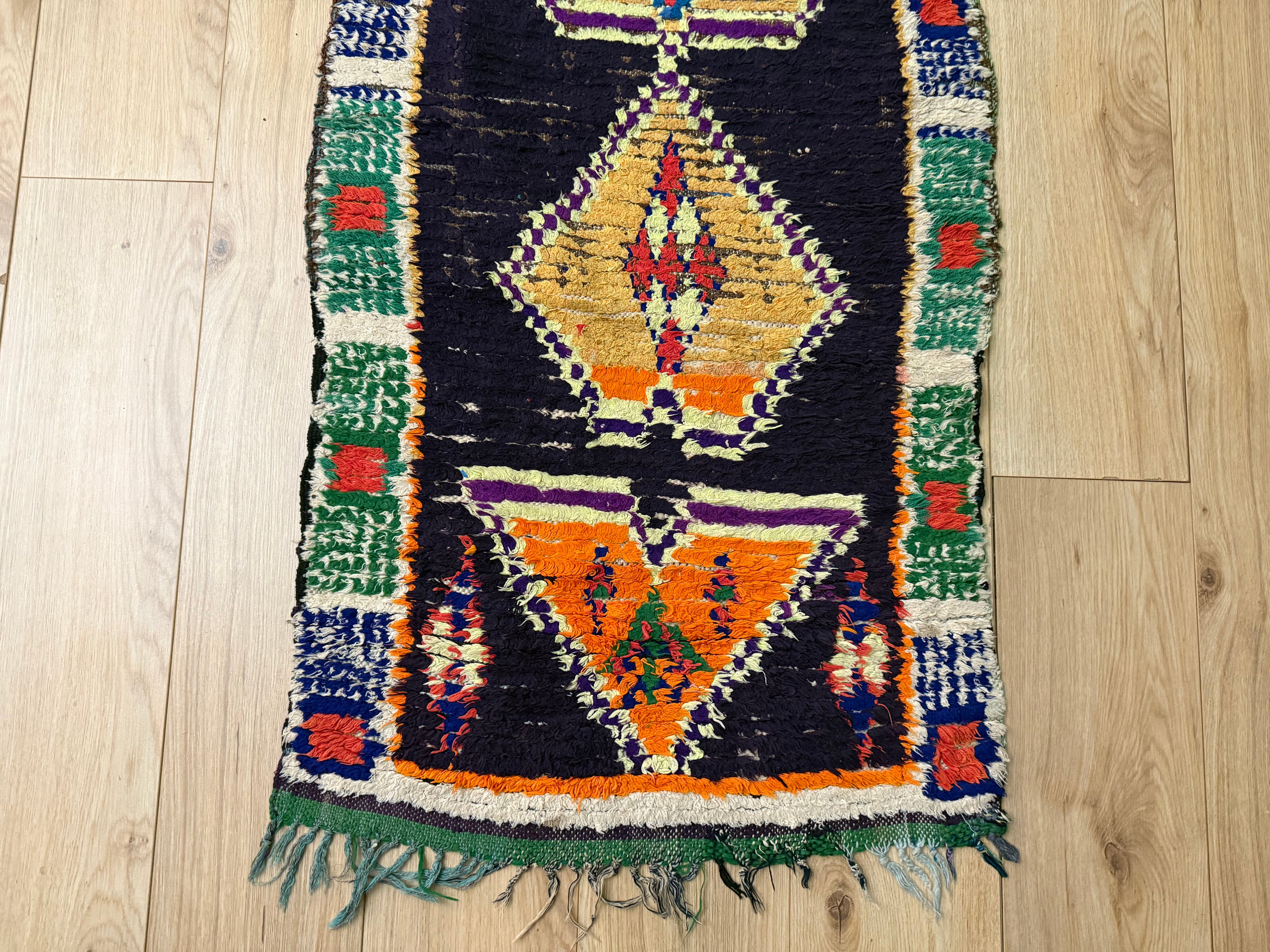 Handgeweven Berber loper uit Marokko – ca. 253 × 70 cm