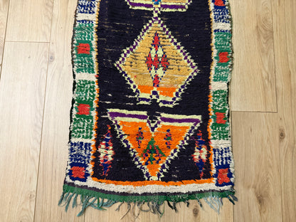 Handgeweven Berber loper uit Marokko – ca. 253 × 70 cm