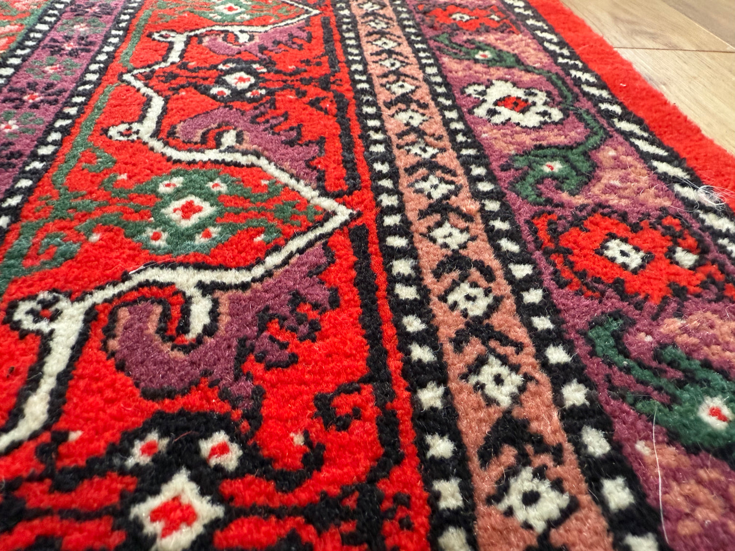 Handgeknoopte oosters vintage tapijt met florale medaillonstructuur – ca. 291 × 202 cm