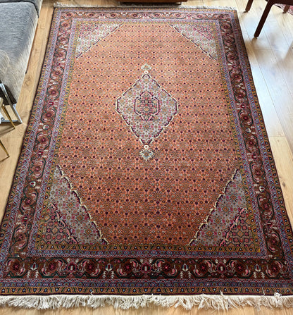 Tapete vintage nó à mão – estilo Bidjar – 310 × 200 cm – padrão Mahi