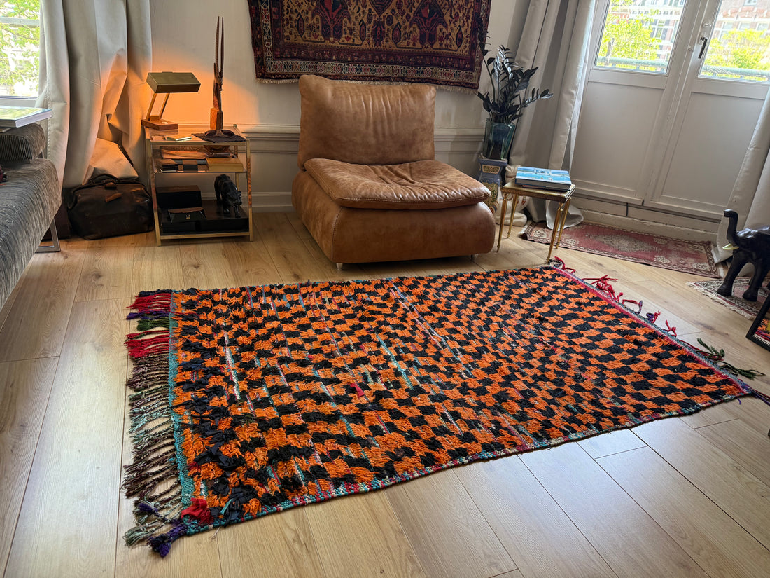 Vintage Boucherouite Rug – 211 × 120 cm