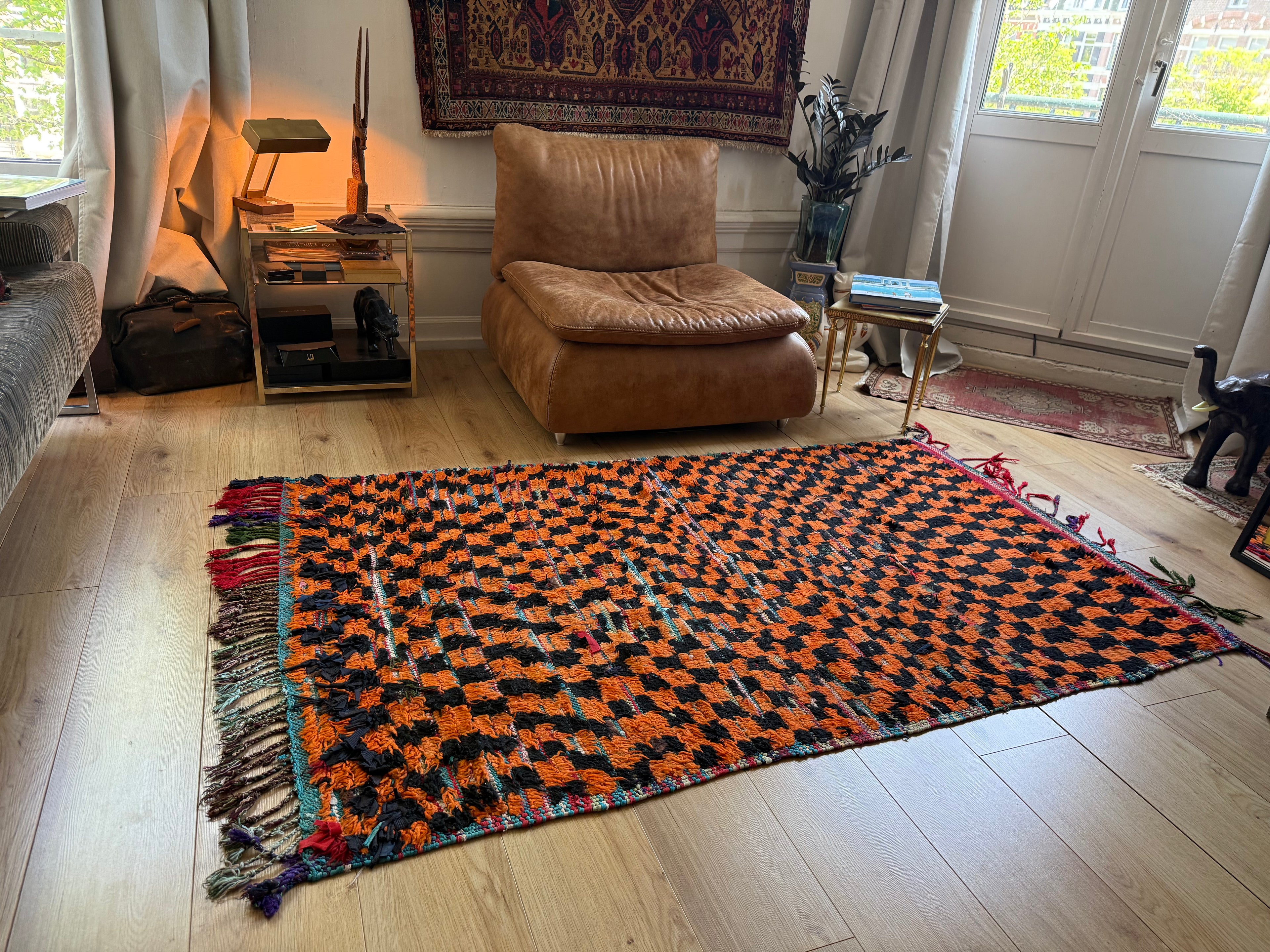 Vintage Boucherouite Rug – 211 × 120 cm