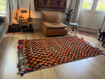 Vintage Boucherouite Rug – 211 × 120 cm