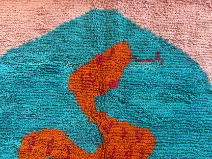 Handmade high-pile wool carpet with snake motif – 325 × 204 cm