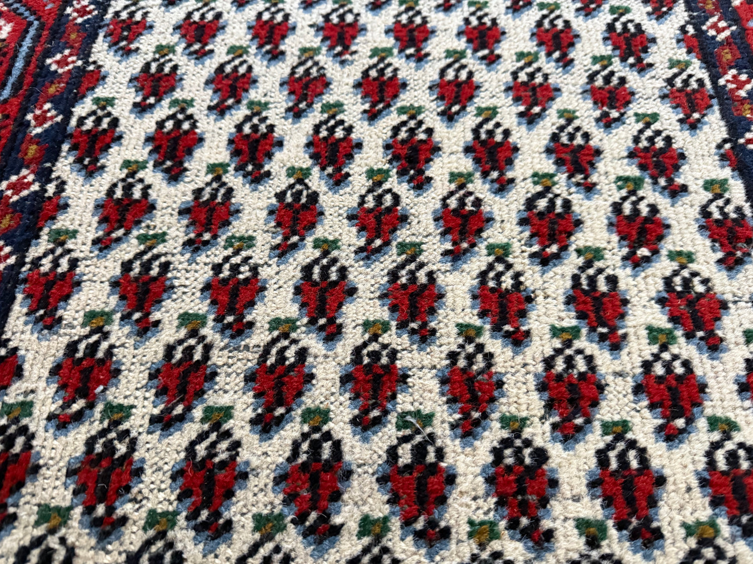 Vintage handgeknoopte loper – 275 × 75 cm – boteh-patroon