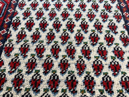 Vintage handgeknoopte loper – 275 × 75 cm – boteh-patroon