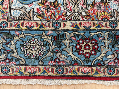 Hand-knotted vintage carpet in Ghom style – 212 × 138 cm