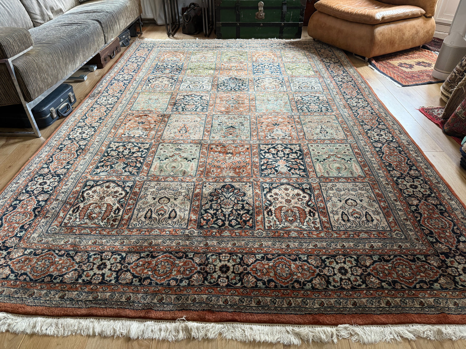Handgeknoopt vintage Oosters India Bachtiari stijl tapijt – ca. 310 × 206 cm