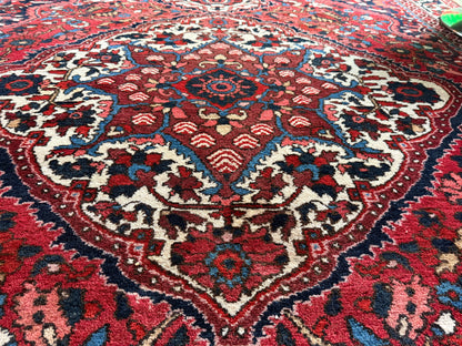 Vintage handgeknoopt Oosters tapijt met medaillon – ca. 318 × 226 cm