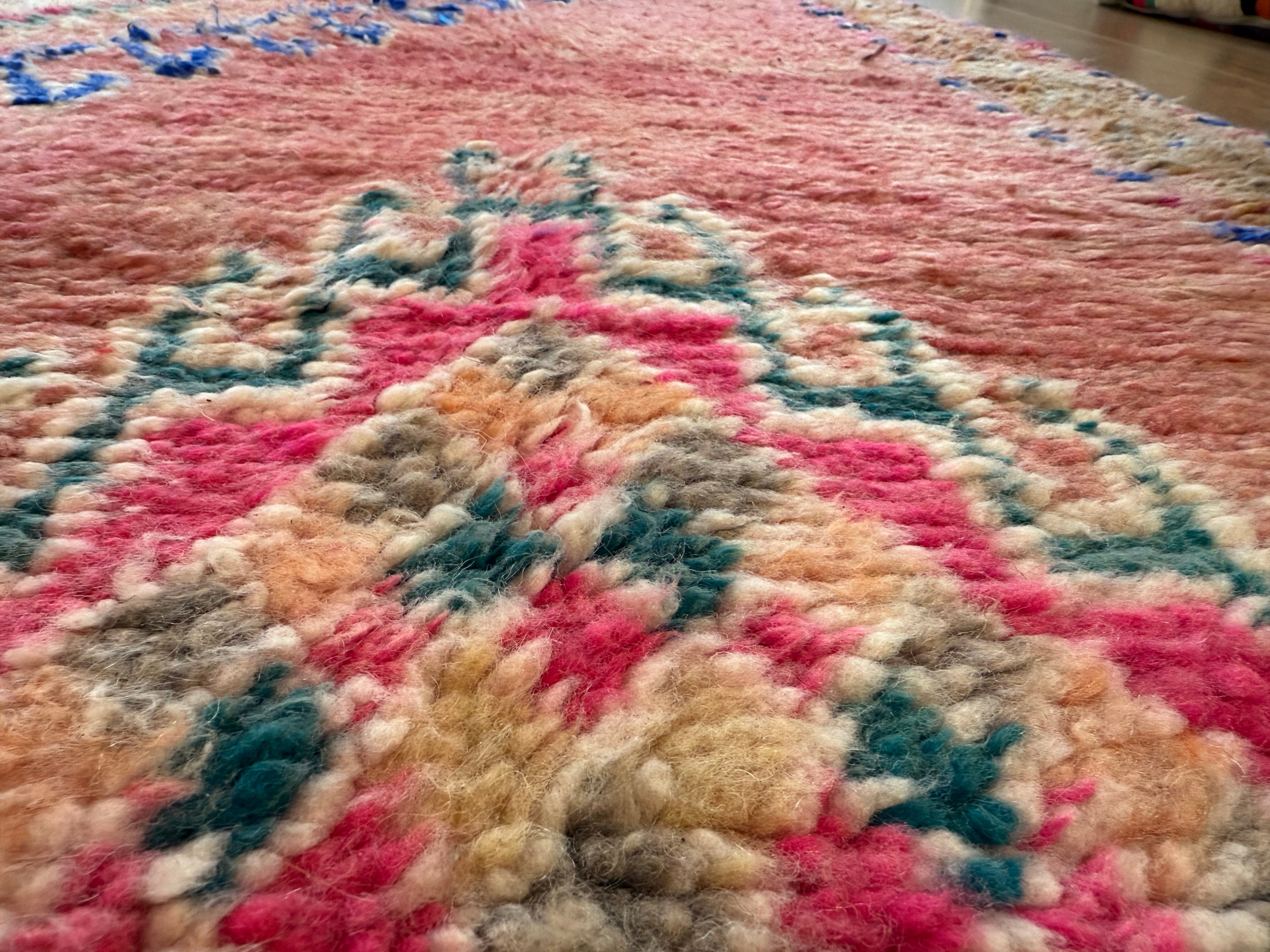 Handgeknoopt vintage Marokkaans tapijt – ca. 370 × 204 cm