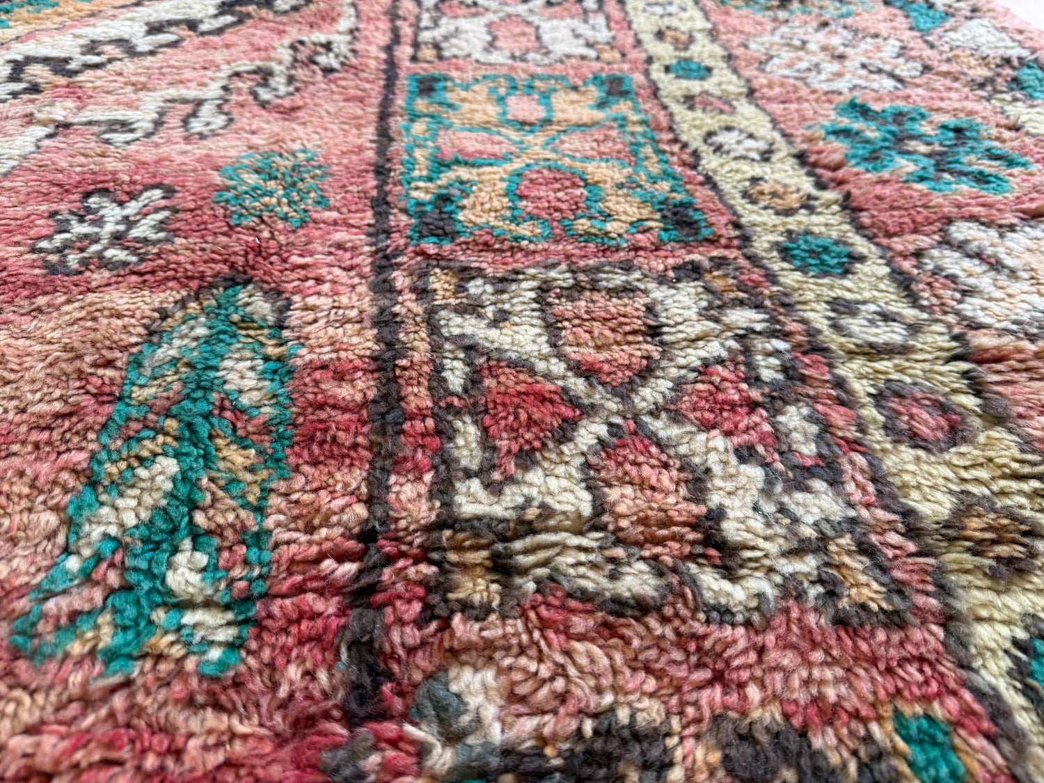 Vintage Moroccan Carpet 394 × 204 cm, 1970s