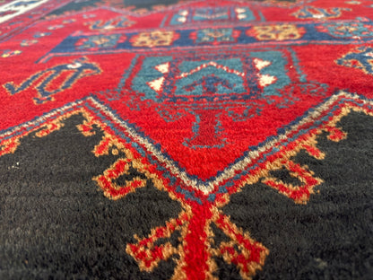 Antiek tribaal handgeknoopt tapijt – 217 × 140 cm