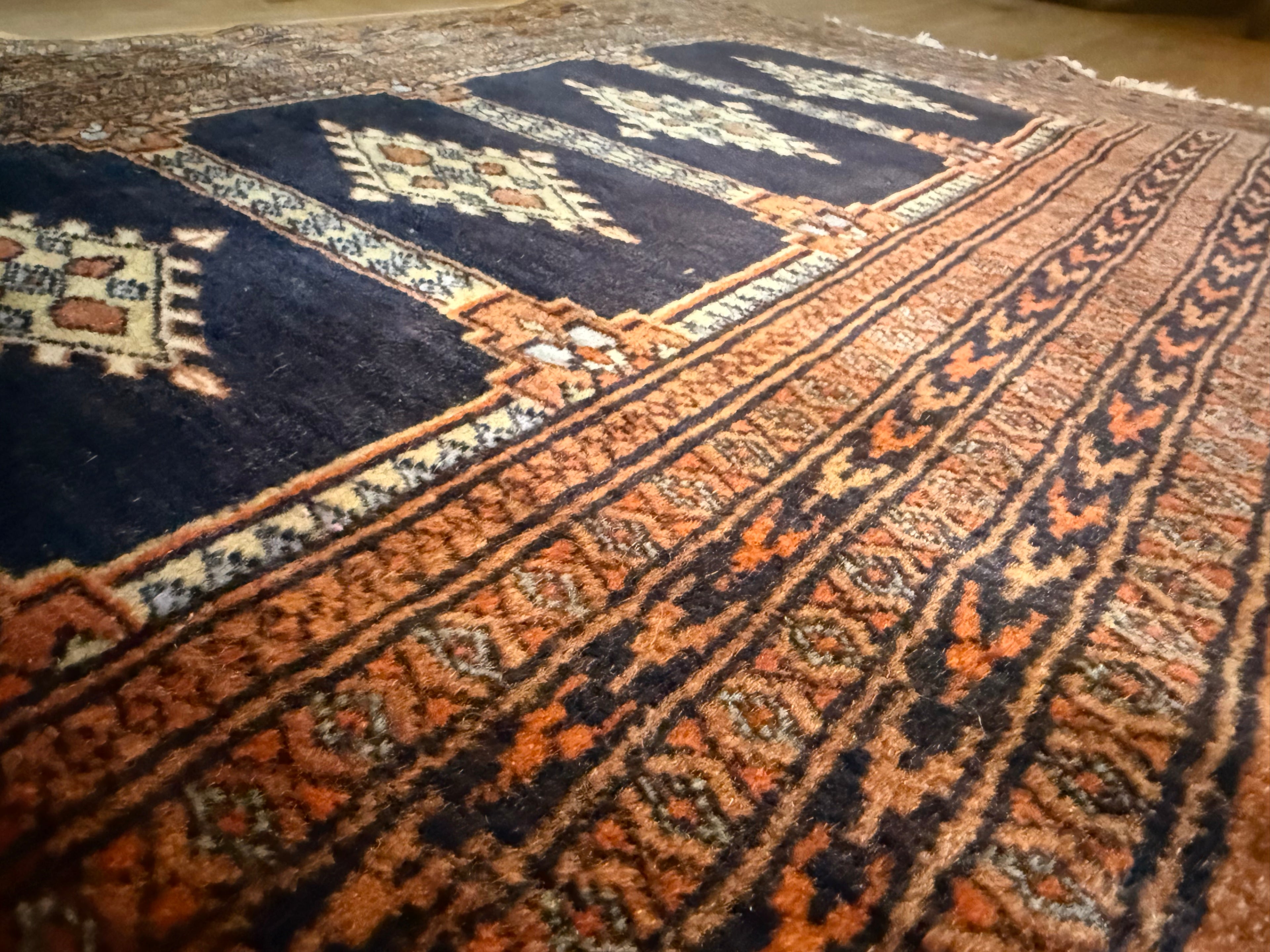 Handgeknoopte vintage loper – Baluchi stijl – ca. 280 × 75 cm