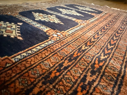 Handgeknoopte vintage loper – Baluchi stijl – ca. 280 × 75 cm