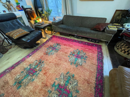 Handgeknoopt vintage tapijt Marokkaans Boucherouite ca. 323 × 193 cm