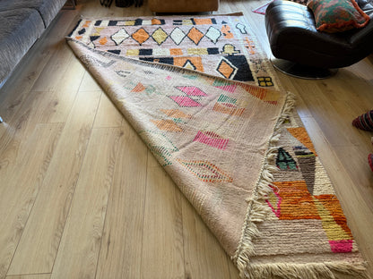 Handgeknoopt Marokkaans vloerkleed – ca. 300 × 200 cm – kleurrijk geometrisch design