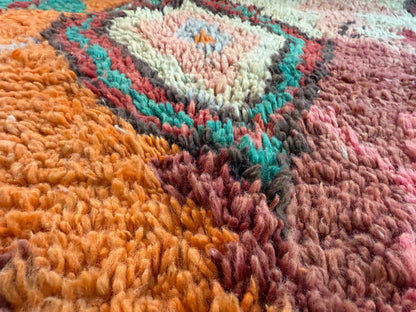Kleurrijk handgeknoopt Marokkaans tapijt – 282 × 172 cm – boho vintage