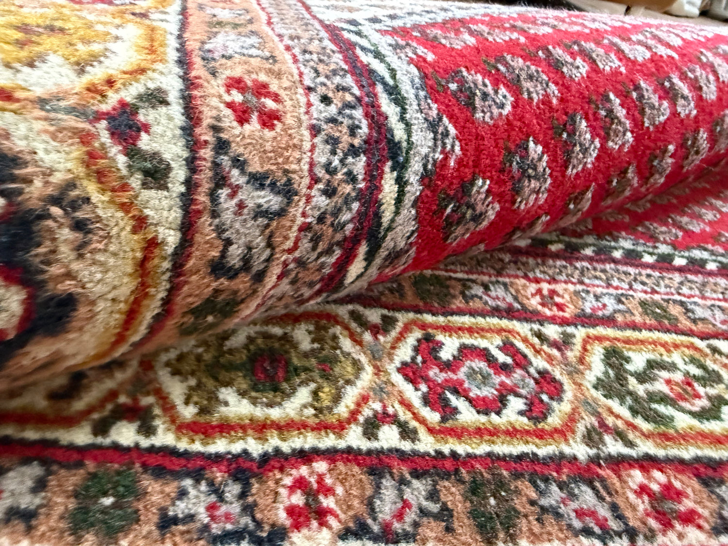 Vintage handgeknoopt vloerkleed – klassiek boteh design – ca. 192 × 125 cm