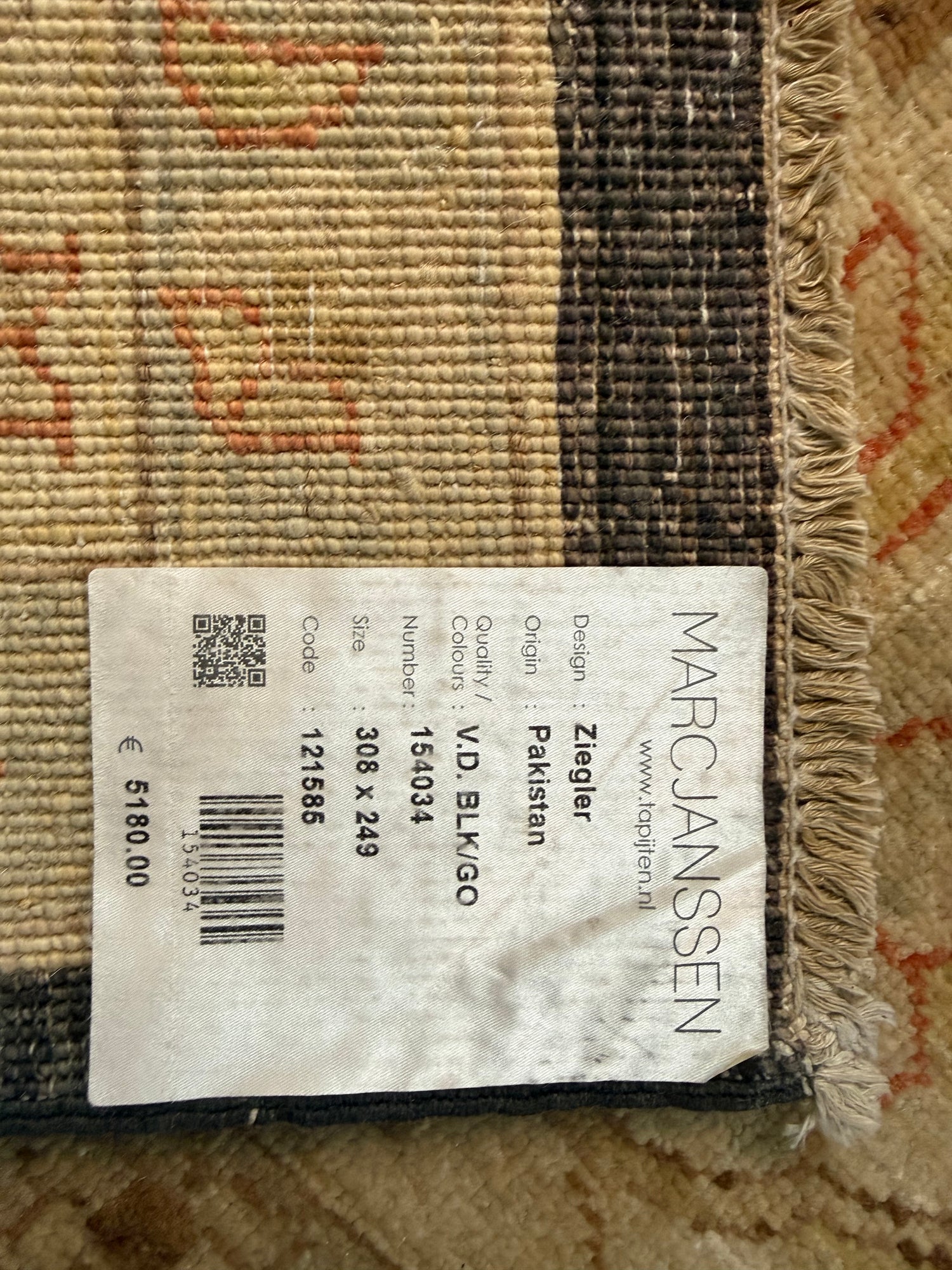 Handgeknoopt Ziegler tapijt, rustig, verfijnd en tijdloos. Ca. 308 × 249 cm