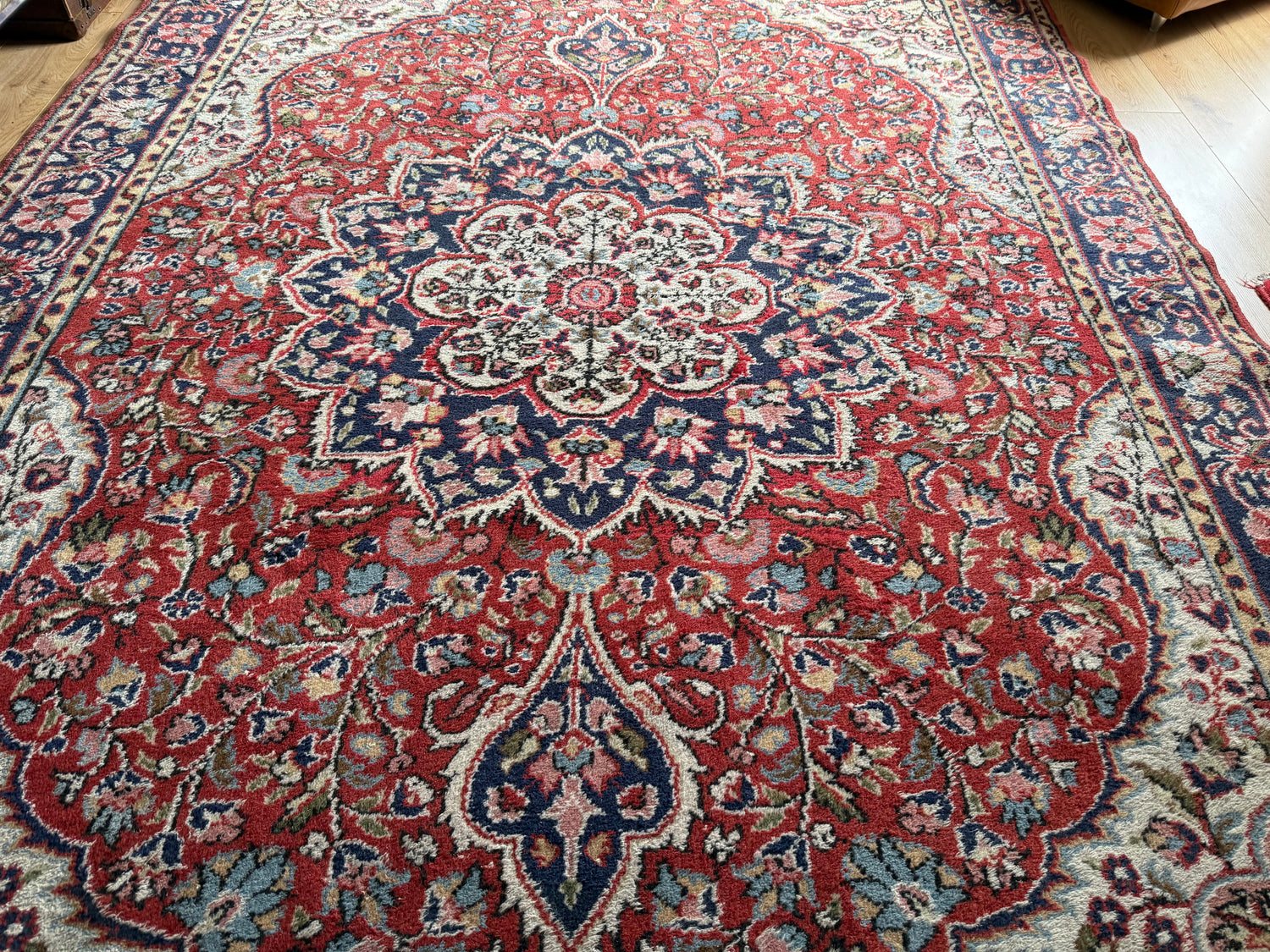 handgeknoopt Oosters Vintage tapijt Kashan stijl  215 x 345 cm