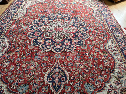 handgeknoopt Oosters Vintage tapijt Kashan stijl  215 x 345 cm